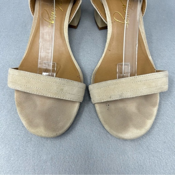 Arturo Chiang Cream Suede Strapping Open Toe Heels, Women’s Size 8M - Picture 5 of 12